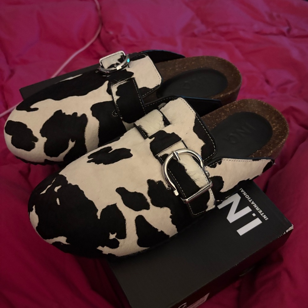I.N.C Cow Calf Fur Clog